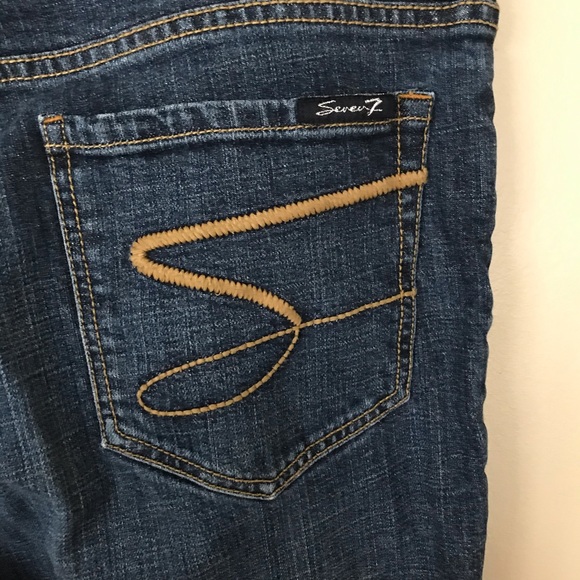 SEVEN7 Studio Flare Jeans in dark wash 5 pocket - Picture 6 of 11